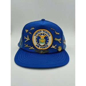 Vtg United States Air Force Patch Snapback Trucker